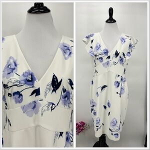 DKNY White Dress with Blue Accents